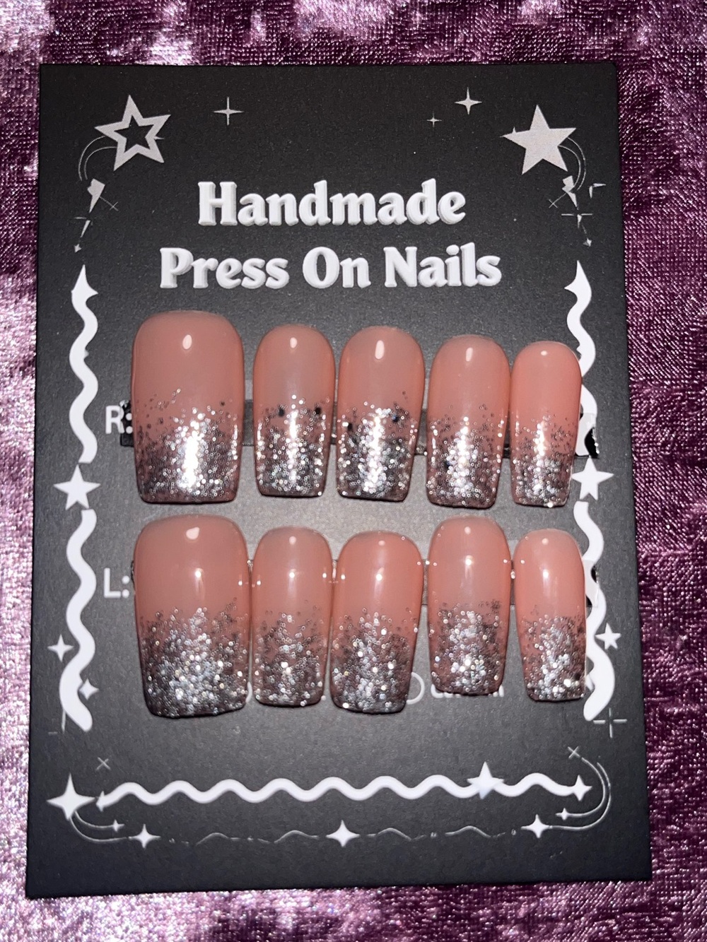 Pink Glitter Ombre Press-On Nails